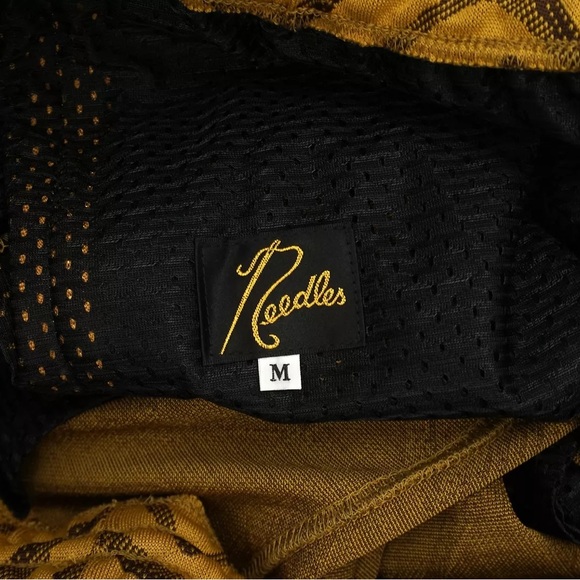 Needles Track Jacket And Pants In Polyester Jacquard Mustard Sz M Made in Japan - Picture 16 of 16